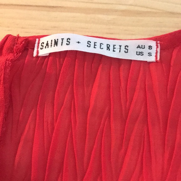 Saints and Secrets Red Ruffle Dress - Small - Picture 6 of 6
